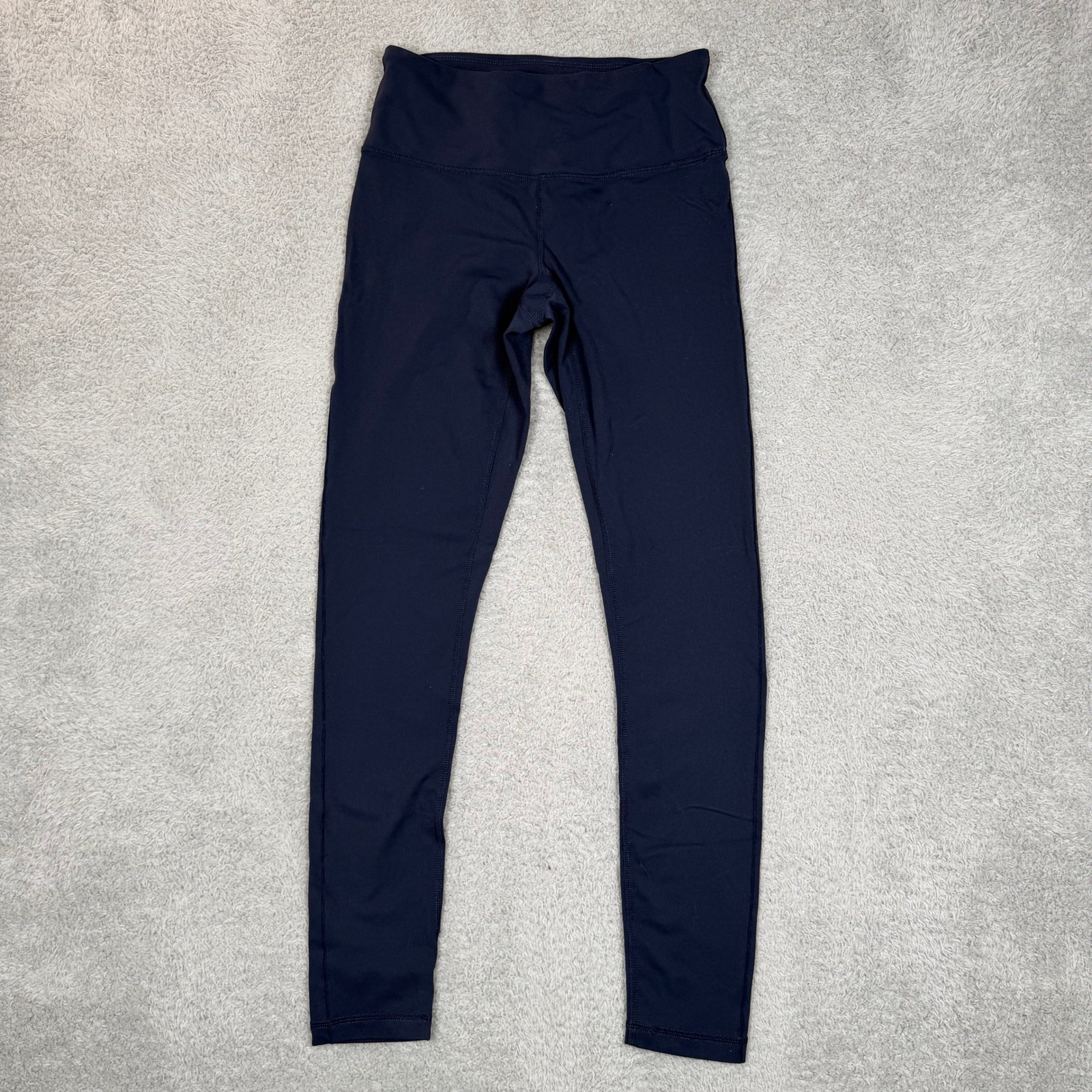 Prana Women Navy Blue Supplex Nylon Lycra High Rise Yoga Leggings S Workout Gym
